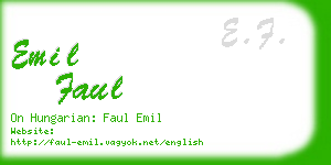 emil faul business card